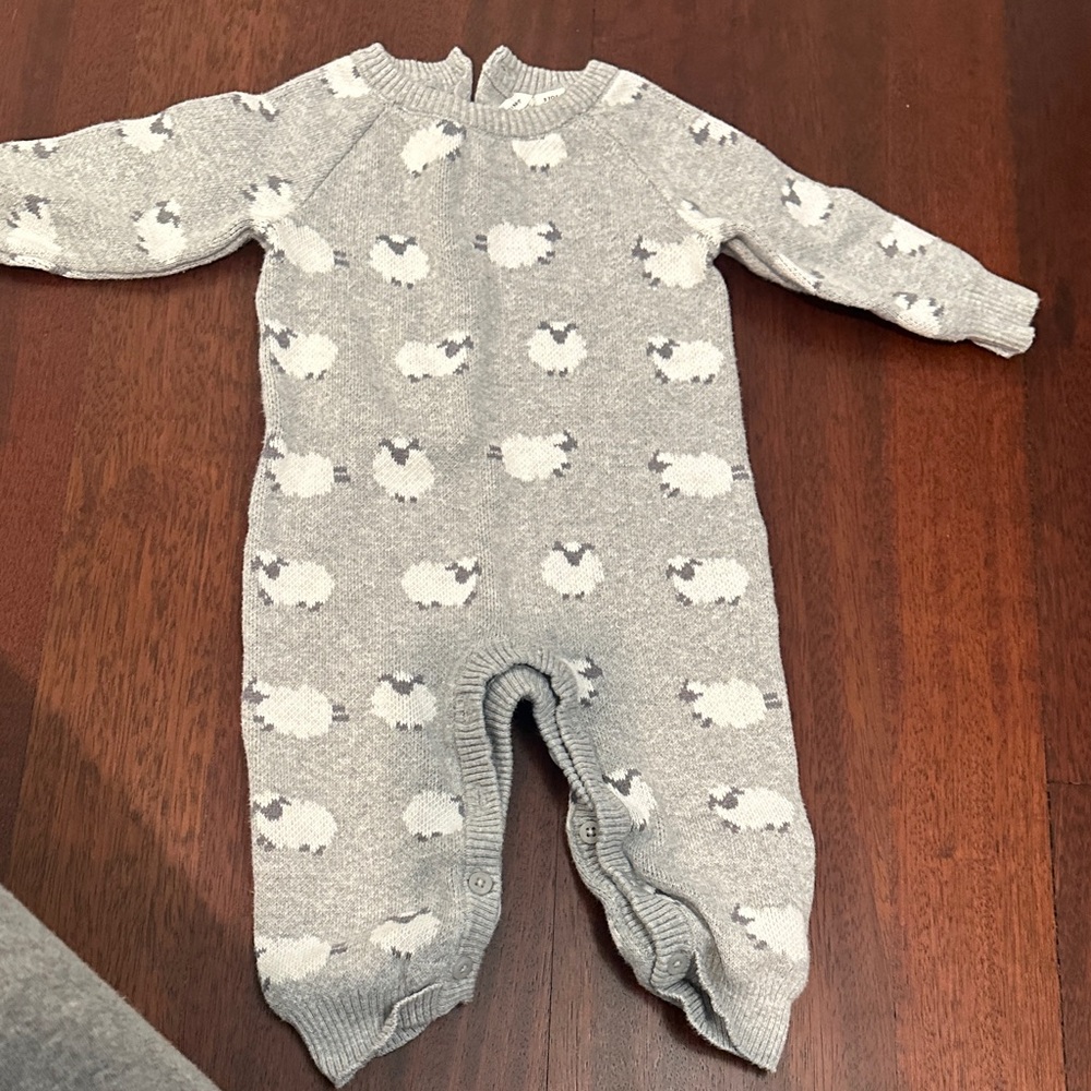 Janie and Jack sheep sweater one piece- like new!